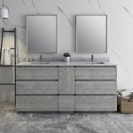 Fresca Formosa 70" Floor Standing Double Sink Modern Bathroom Cabinet in Ash