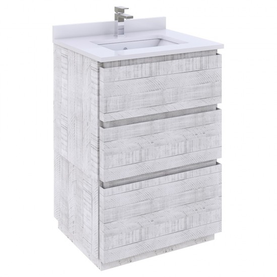 Fresca Formosa 23" Floor Standing Modern Bathroom Cabinet in Rustic White