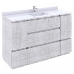 Fresca Formosa 53" Floor Standing Modern Bathroom Cabinet in Rustic White