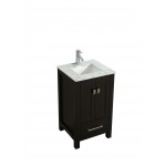 Eviva London 24" x 18" Espresso Transitional Bathroom Vanity w/ White Carrara Top