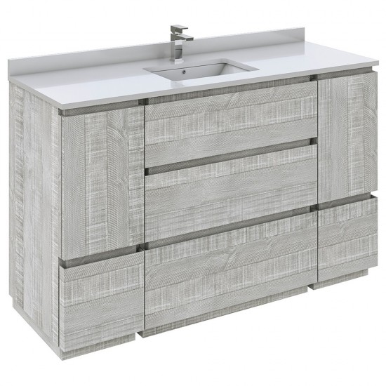 Fresca Formosa 53" Floor Standing Modern Bathroom Cabinet in Ash