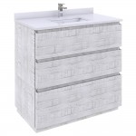 Fresca Formosa 35" Floor Standing Modern Bathroom Cabinet in Rustic White