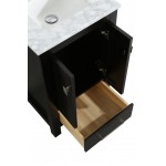 Eviva London 24" x 18" Espresso Transitional Bathroom Vanity w/ White Carrara Top