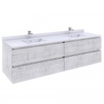 Fresca Formosa 70" Wall Hung Modern Bathroom Cabinet in Rustic White