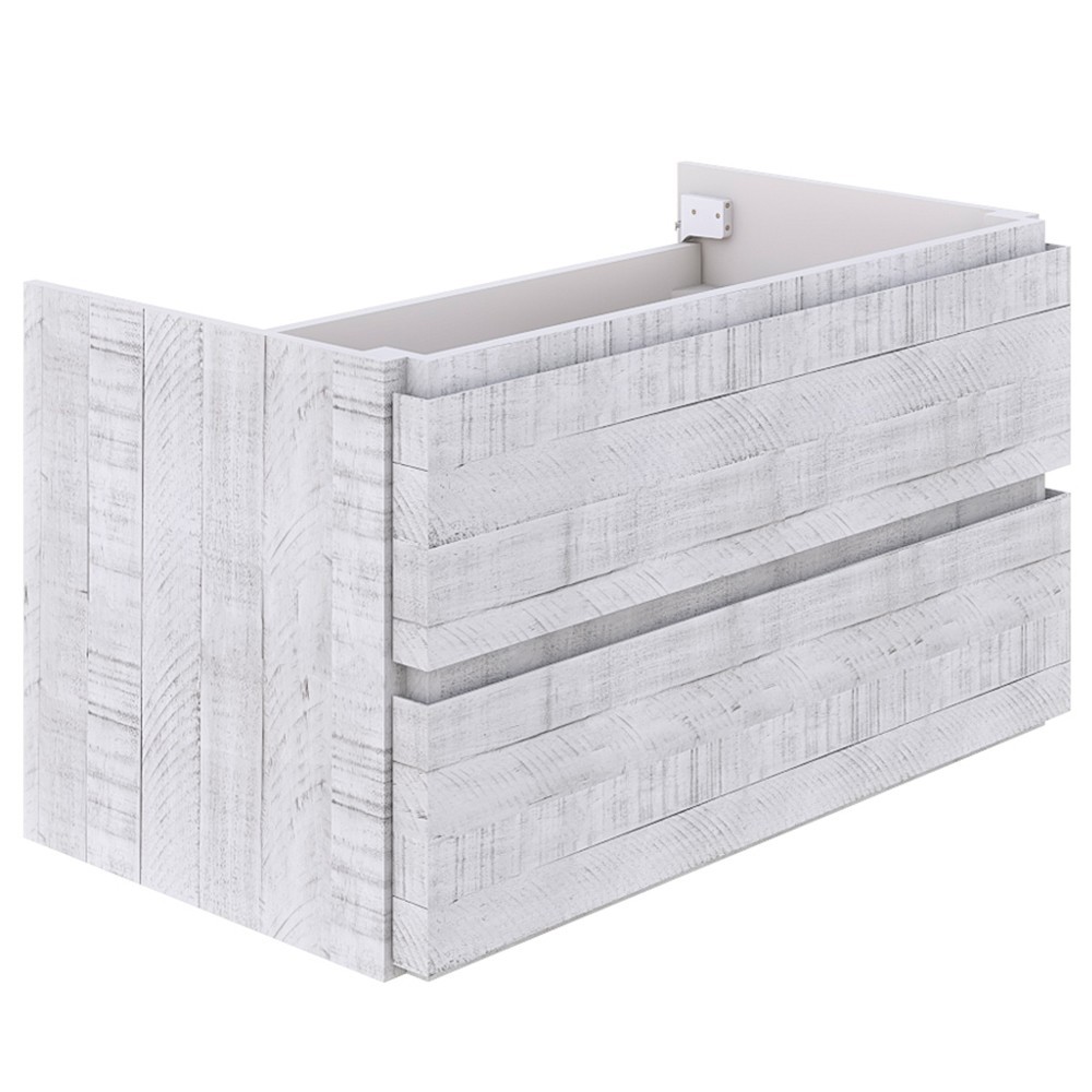 Fresca Formosa 82" Wall Hung Double Sink Modern Bathroom Cabinet in Rustic White