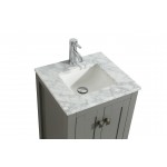 Eviva London 24" x 18" Gray Transitional Bathroom Vanity w/ White Carrara Top