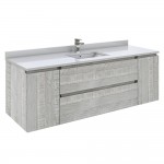 Fresca Formosa 59" Wall Hung Single Sink Modern Bathroom Cabinet in Ash