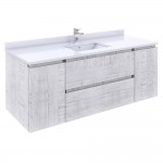 Fresca Formosa 53" Wall Hung Modern Bathroom Cabinet in Rustic White