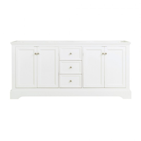 Fresca Windsor 72" Matte White Traditional Double Sink Bathroom Cabinet