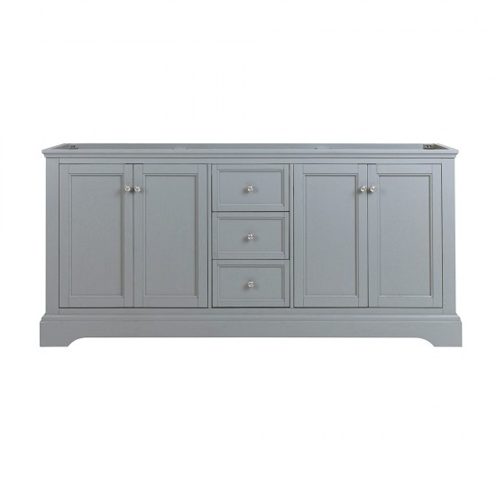 Fresca Windsor 72" Gray Textured Traditional Double Sink Bathroom Cabinet