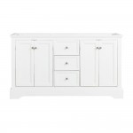 Fresca Windsor 60" Matte White Traditional Double Sink Bathroom Cabinet