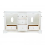 Fresca Windsor 60" Matte White Traditional Double Sink Bathroom Cabinet