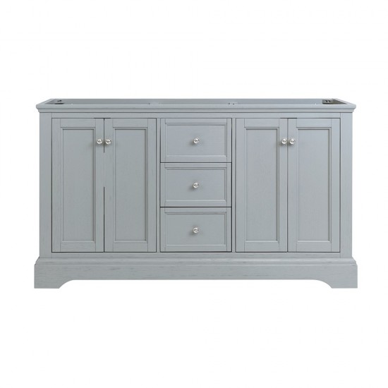 Fresca Windsor 60" Gray Textured Traditional Double Sink Bathroom Cabinet