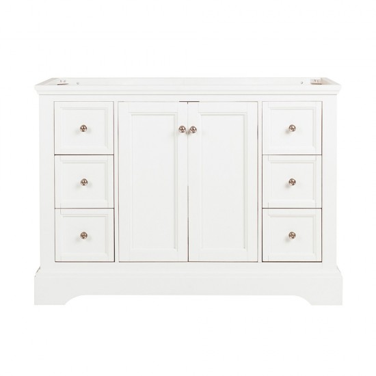 Fresca Windsor 48" Matte White Traditional Bathroom Cabinet