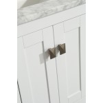 Eviva London 24" x 18" White Transitional Bathroom Vanity w/ White Carrara Top