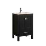 Eviva London 30" x 18" Espresso Transitional Bathroom Vanity w/ Crema Marfil Top