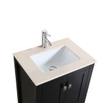 Eviva London 30" x 18" Espresso Transitional Bathroom Vanity w/ Crema Marfil Top