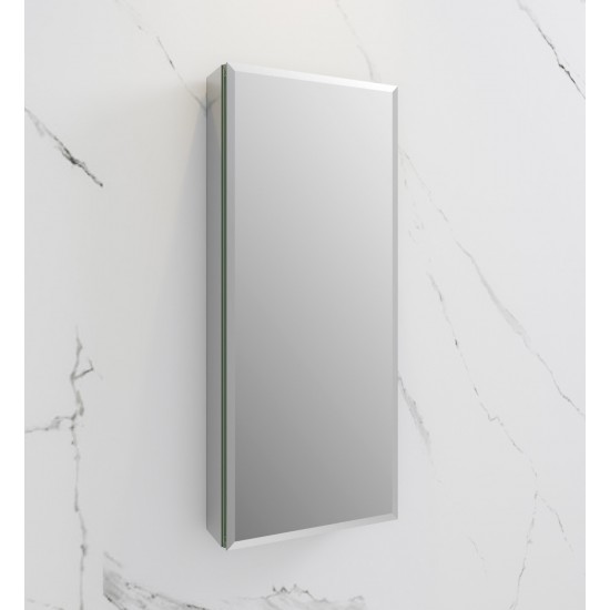 Fresca 15" Wide x 36" Tall Bathroom Medicine Cabinet w/ Mirrors, Beveled Edge