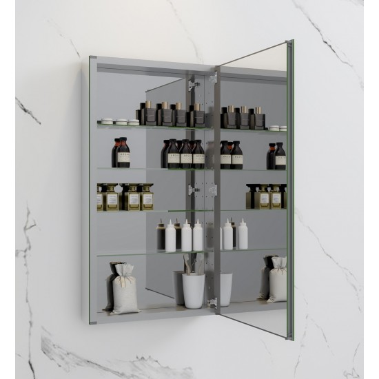 Fresca 20" Wide x 36" Tall Bathroom Medicine Cabinet w/ Mirrors, Beveled Edge
