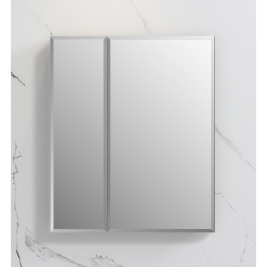 Fresca 30" Wide x 36" Tall Bathroom Medicine Cabinet w/ Mirrors, Beveled Edge