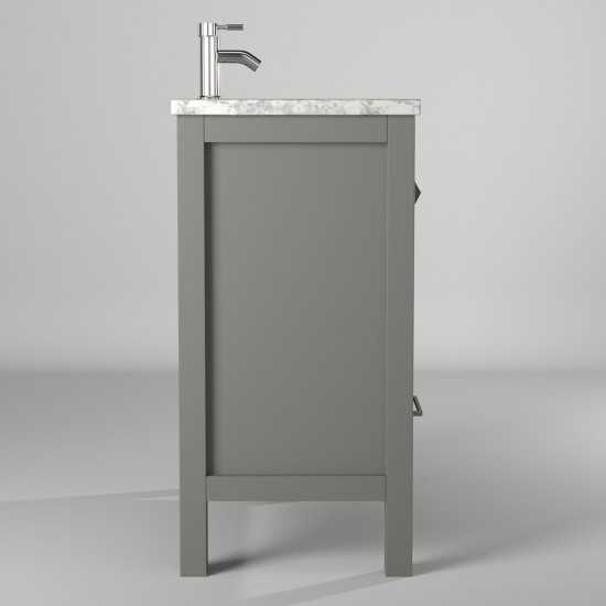 Eviva London 30" x 18" Gray Transitional Bathroom Vanity w/ White Carrara Top