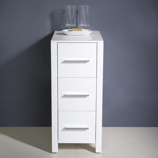 Fresca Torino 12" White Bathroom Linen Side Cabinet