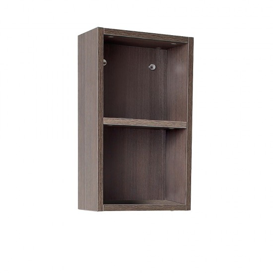 Fresca Gray Oak Bathroom Linen Side Cabinet w/ 2 Open Storage Areas