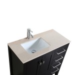 Eviva London 36" x 18" Espresso Transitional Bathroom Vanity w/ Crema Marfil Top