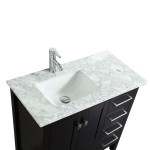 Eviva London 36" x 18" Espresso Transitional Bathroom Vanity w/ White Carrara Top