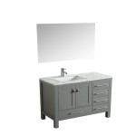 Eviva London 38" x 18" Gray Transitional Bathroom Vanity w/ White Carrara Top