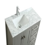 Eviva London 38" x 18" Gray Transitional Bathroom Vanity w/ White Carrara Top