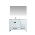 Eviva London 38" x 18" White Transitional Bathroom Vanity w/ White Carrara Top