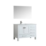 Eviva London 38" x 18" White Transitional Bathroom Vanity w/ White Carrara Top