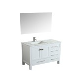 Eviva London 38" x 18" White Transitional Bathroom Vanity w/ White Carrara Top