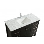 Eviva London 42" x 18" Espresso Transitional Bathroom Vanity w/ White Carrara Top