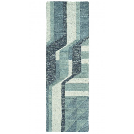 Kaleen Alzada Collection Blue Navy Runner 2'6" x 8'