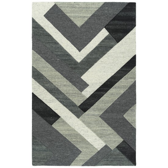 Kaleen Alzada Collection Charcoal Silver Throw Rug 2' x 3'