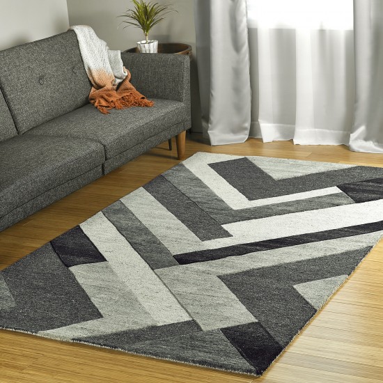 Kaleen Alzada Collection Charcoal Silver Runner 2'6" x 8'