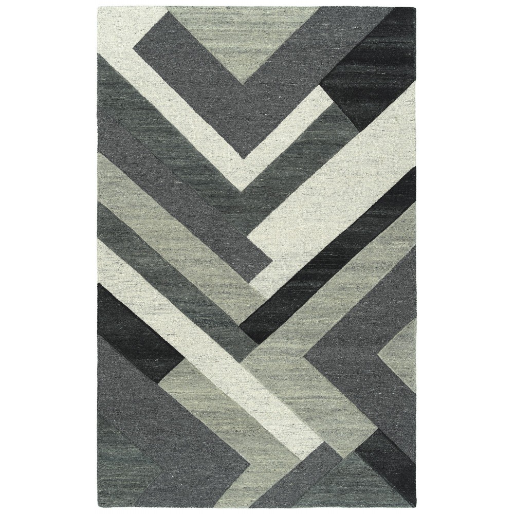 Kaleen Alzada Collection Charcoal Silver Throw Rug 3' x 5'