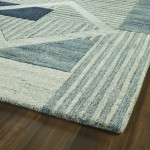 Kaleen Alzada Collection Blue Ivory Throw Rug 2' x 3'