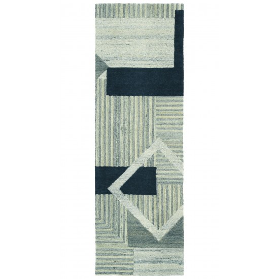 Kaleen Alzada Collection Blue Ivory Throw Rug 2' x 3'