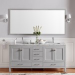 Eviva London 60" x 18" Gray Transitional Double Sink Bathroom Vanity w/ White Carrara Top