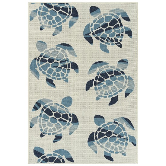 Kaleen Amalie Collection Ivory LtBlue Throw Rug 1'9" x 3'