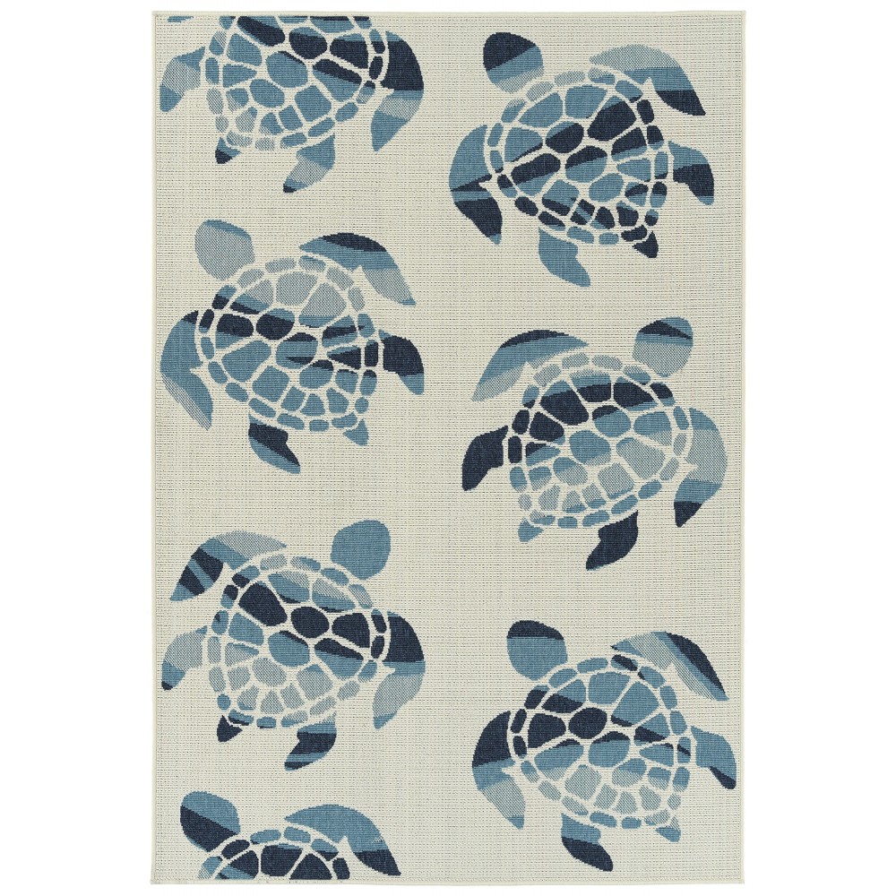 Kaleen Amalie Collection Ivory LtBlue Throw Rug 2'5" x 3'9"