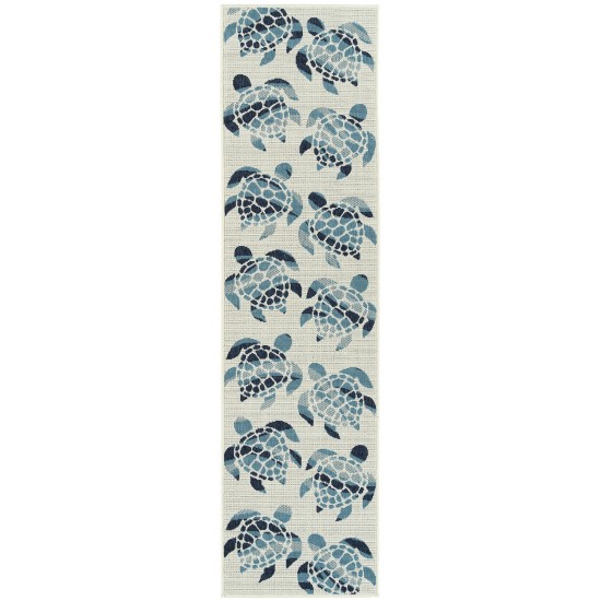 Kaleen Amalie Collection Ivory LtBlue Throw Rug 2'5" x 3'9"