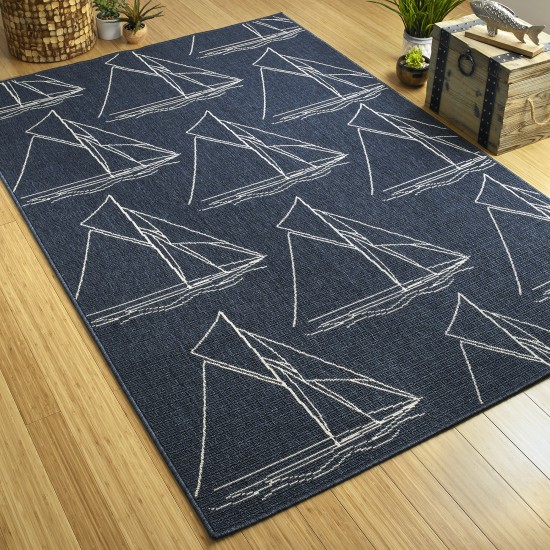 Kaleen Amalie Collection AML03-22 Navy Throw Rug 1'9" x 3'