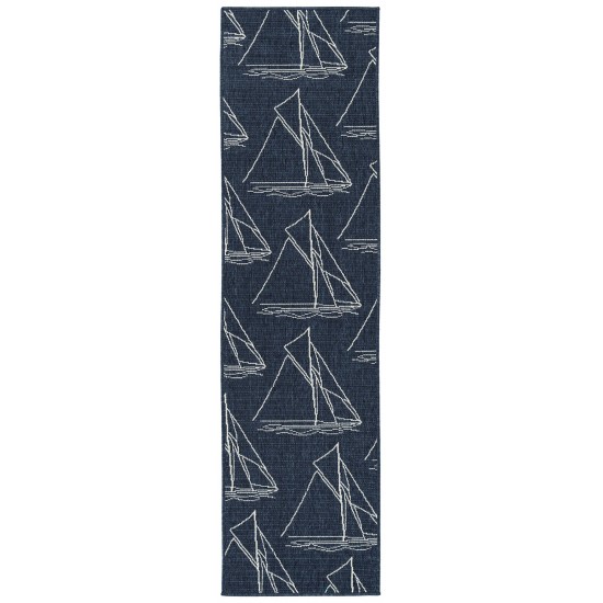 Kaleen Amalie Collection AML03-22 Navy Throw Rug 1'9" x 3'