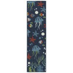 Kaleen Amalie Collection Navy LtBlue Throw Rug 1'9" x 3'