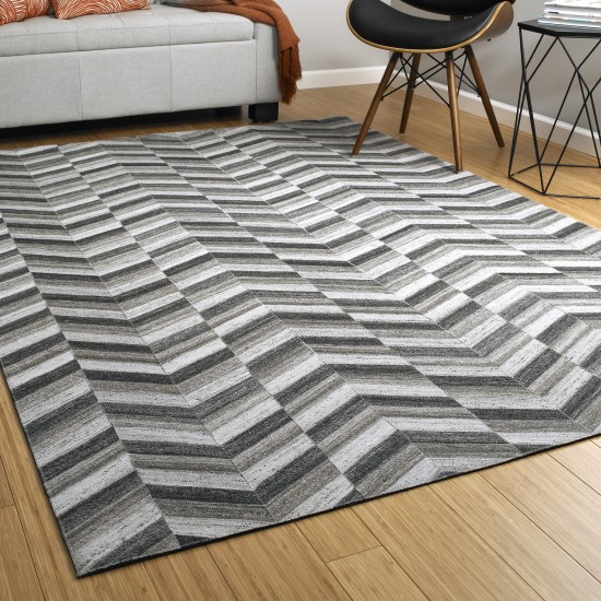 Kaleen Chaps Collection CHP01-38 Charcoal Throw Rug 2' x 3'