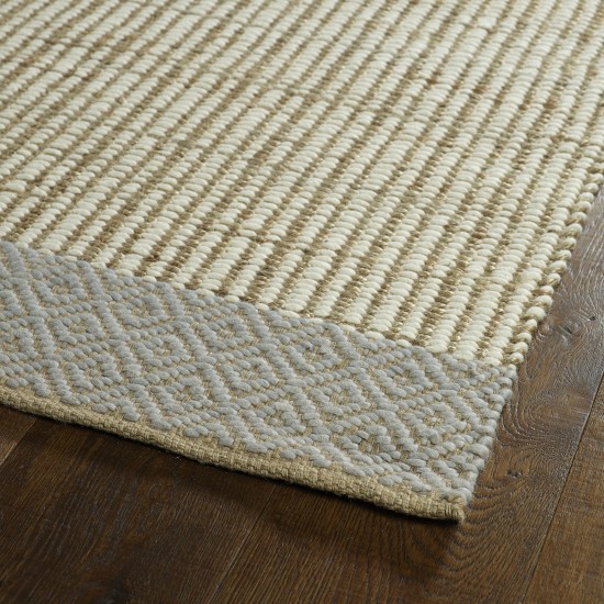 Kaleen Colinas Collection Ivory LtBlue Throw Rug 21" x 34"